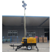 SWT 9m Trailer Mounted Hydraulic Mast Mobile Light Tower for construction or mining